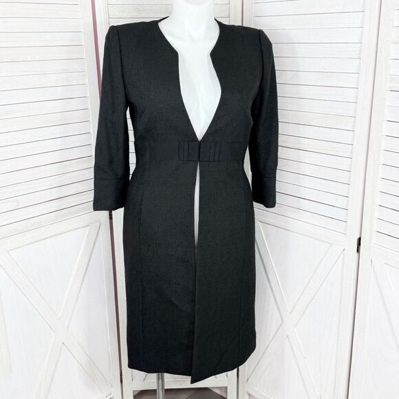 Isabella DeMarco Woven Duster Topper Blazer Jacket Black 10 - Picture 1 of 14